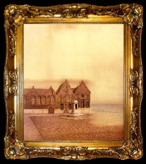 framed  Fernand Khnopff The Abandoned Town, ta009-2